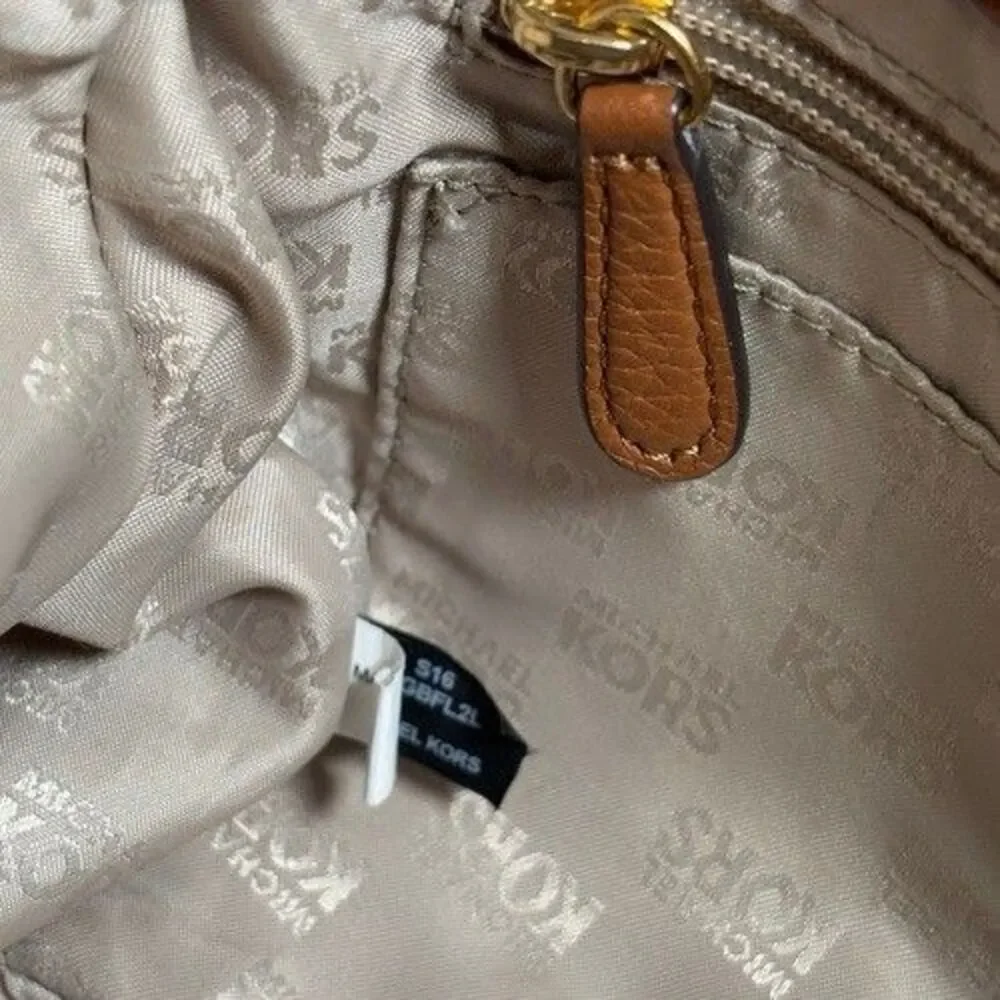 Michael Kors Bedford Tassel Crossbody Luggage Brown Pebble Leather Shoulder Bag